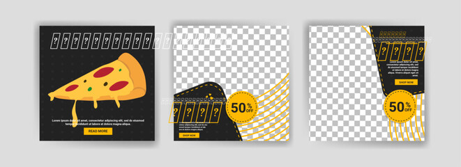 National Pizza Day. Social media post template for digital marketing and promotion of food and drink sales on Valentine's Day. culinary advertisement. Offer social media banners.