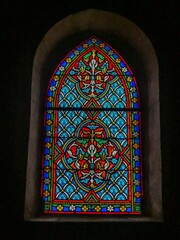 beautiful colourful stained glass window