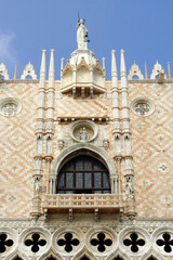 Venice (Italy).Facade of the Ducal Palace in the city of Venice.