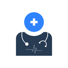 Doctor Icon | Health care, heartbeat, stethoscope.