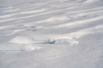 a snow field in the alps on a sunny day