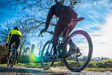 Cycling tour in a countryside