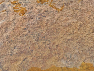 Blurred shallow water on brown rough texture