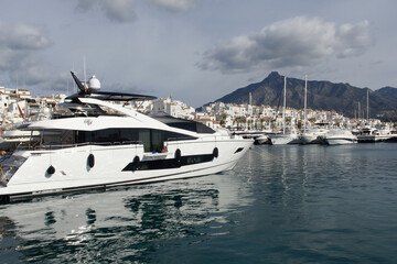 Puerto Banús (Marbella) Spain. Yacht in the José Banús marina in Marbella