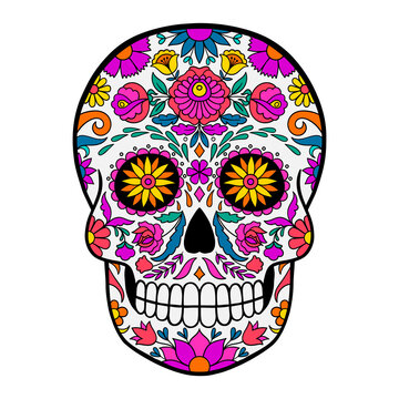 Day of The Dead colorful sugar skull