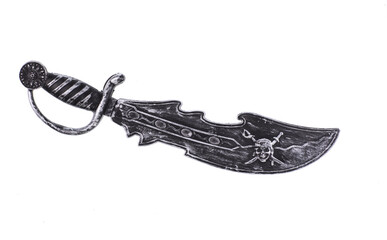toy pirate sword on white background