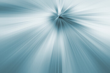 Blurred speed lights, abstract background. Blue-gray exploding rays, zooming effect