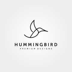 hummingbird logo line art minimalist vector illustration design