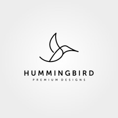 hummingbird logo line art minimalist vector illustration design © linimasa