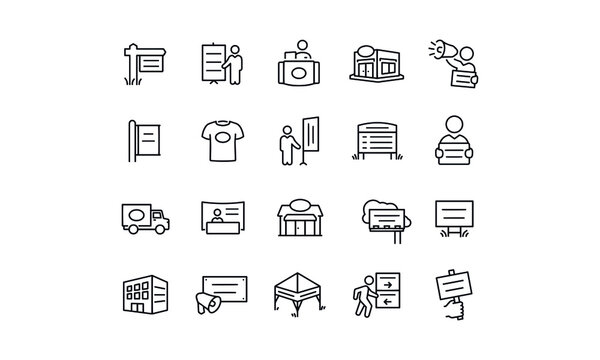 Banners, Displays and Signs icons