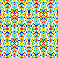 Seamless pattern in the style of a kaleidoscope. Italian maiolica, ceramic tableware, carpets, tile mosaic, folk print, wallpaper and background