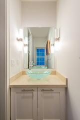 Fototapeta na wymiar Fragment of a bright, clean bathroom in a luxury house.