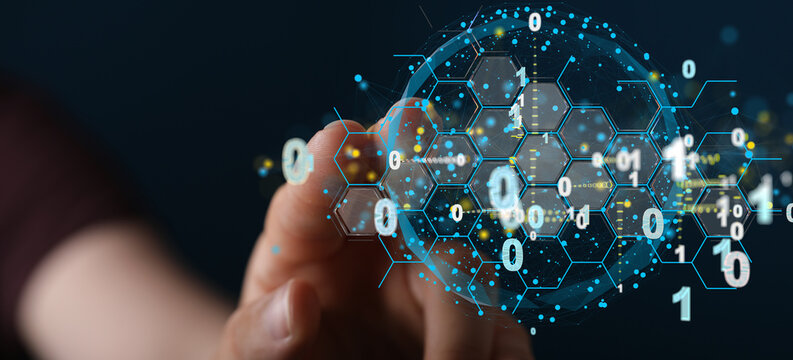 data Internet infrastructure concept. Abstract technology background. 3D rendering.