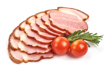 Smoked meat, isolated on white background