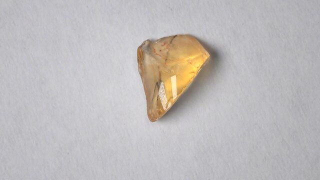 Citrin gemstone on a turn table