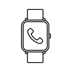 Obraz premium smartwatch icon, with phone sign . vector illustration