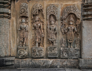 Fototapeta na wymiar Chennakeshava Temple in Belur, 12th century Hindu temple. Karnataka. India.