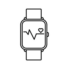 smartwatch with heart rate icon. vector illustration