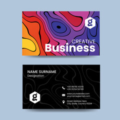 Abstract colourful business card. Colourful vector visiting card template.