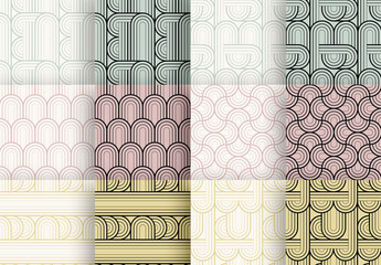 Patterns Set with Geometric Shapes and Lines