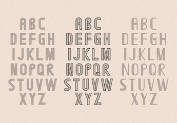 Alphabet with Geometric Shapes and Lines