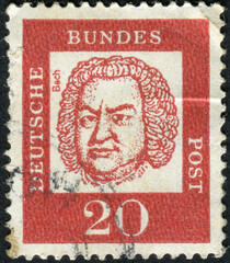 GERMANY - CIRCA 1961: Postage stamp printed in the Germany shows Johann Sebastian Bach 