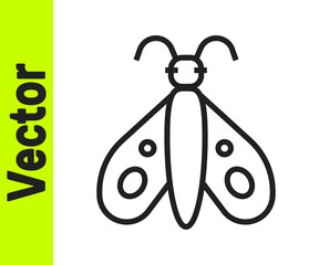 Black line Butterfly icon isolated on white background. Vector.