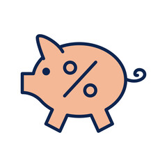 piggy savings flat style icon