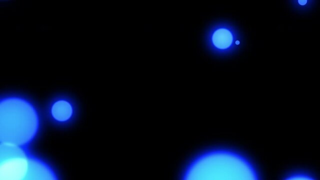 Abstract blue balls on black background 3d render