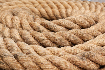 Coils of old manilla rope.