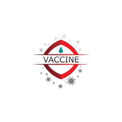 Vaccin logo medical vector antibiotic vaccination virus vaccine, design and illustration for health care