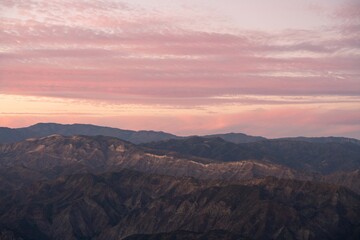 Fototapeta na wymiar Pink Los Padres Mountains