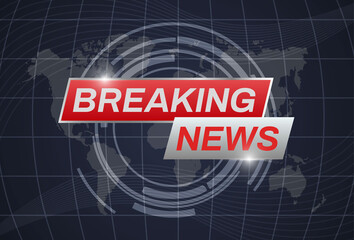 Breaking news broadcast concept design template for news channels or internet tv background. Breaking news backdrop