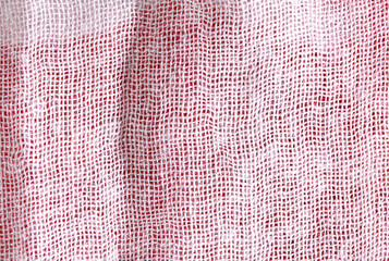 close-up of red and white fabric texture background