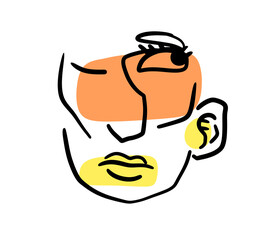 Simple Abstract Stylized Female Face