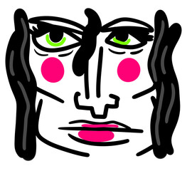 Simple Abstract Stylized Female Face