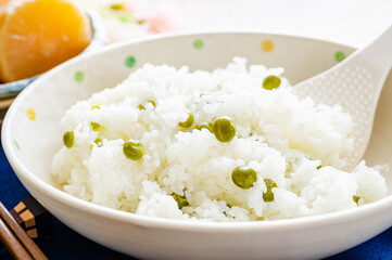 グリンピースごはん