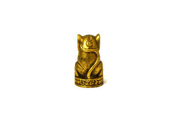 thai powerful tiger amulet pendant image on isolated background.lucky thai magic statue