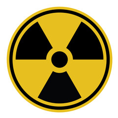 Radioactivity symbol illustration black and yellow icon - 408355021
