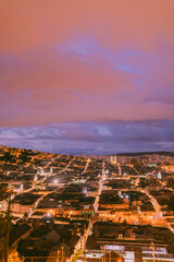 Fototapeta premium Sunset over the city of Quito, Ecuador