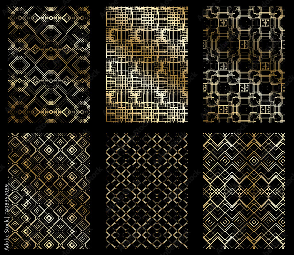 Poster art deco pattern , vector retro pattern for vintage party gatsby style