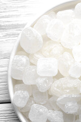white crystal sugar macro flatlay