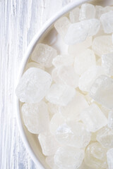 white crystal sugar macro flatlay
