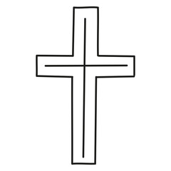 cross doodle style easter symbol