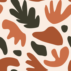 Abstract Organic Floral Shapes Seamless Pattern