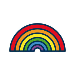 rainbow with lgtbi flag flat style icon