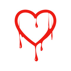 Bleeding heart icon - obrazy, fototapety, plakaty