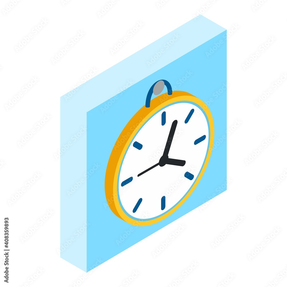 Poster old clock icon. isometric illustration of old clock vector icon for web