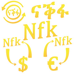 Eritrean Nakfa currency symbol icon of Eritrea vector illustration on a white background