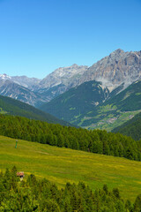 Passo Gavia, mountain pass in Lombardy, Italy, at summer